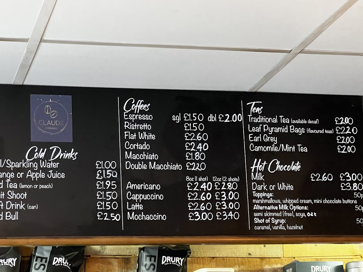 Clauds Coffee House Photo Menu 1