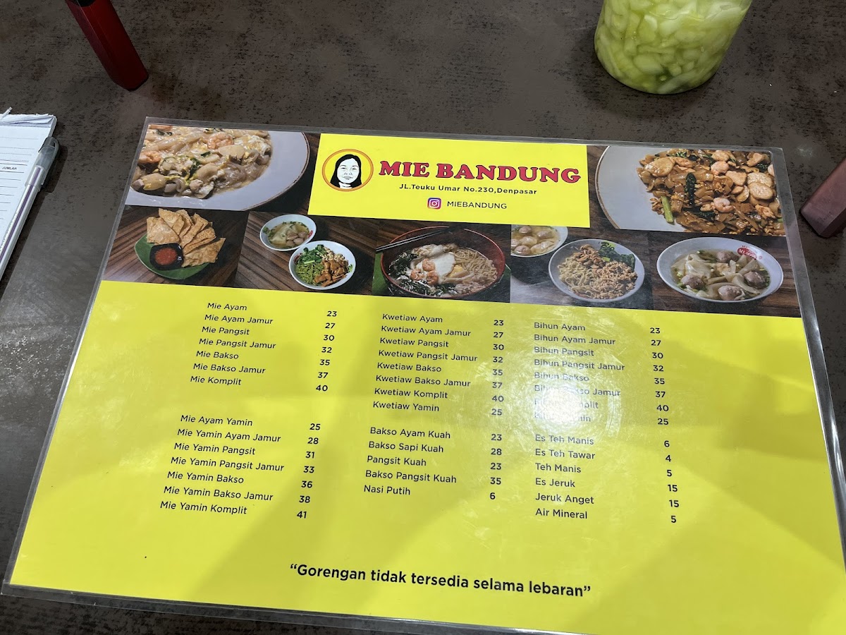 Mie Bandung Photo Menu 7