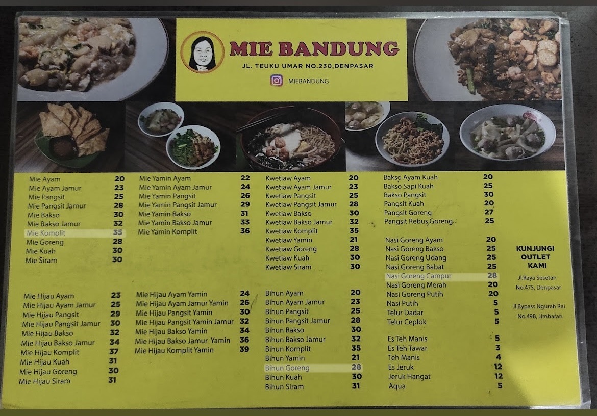 Mie Bandung Photo Menu 9