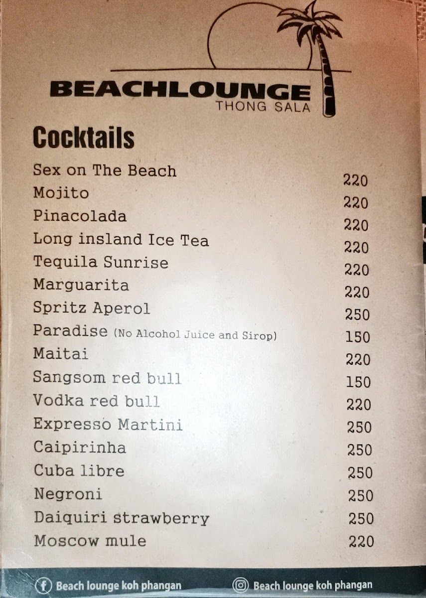 Beachlounge Photo Menu 7
