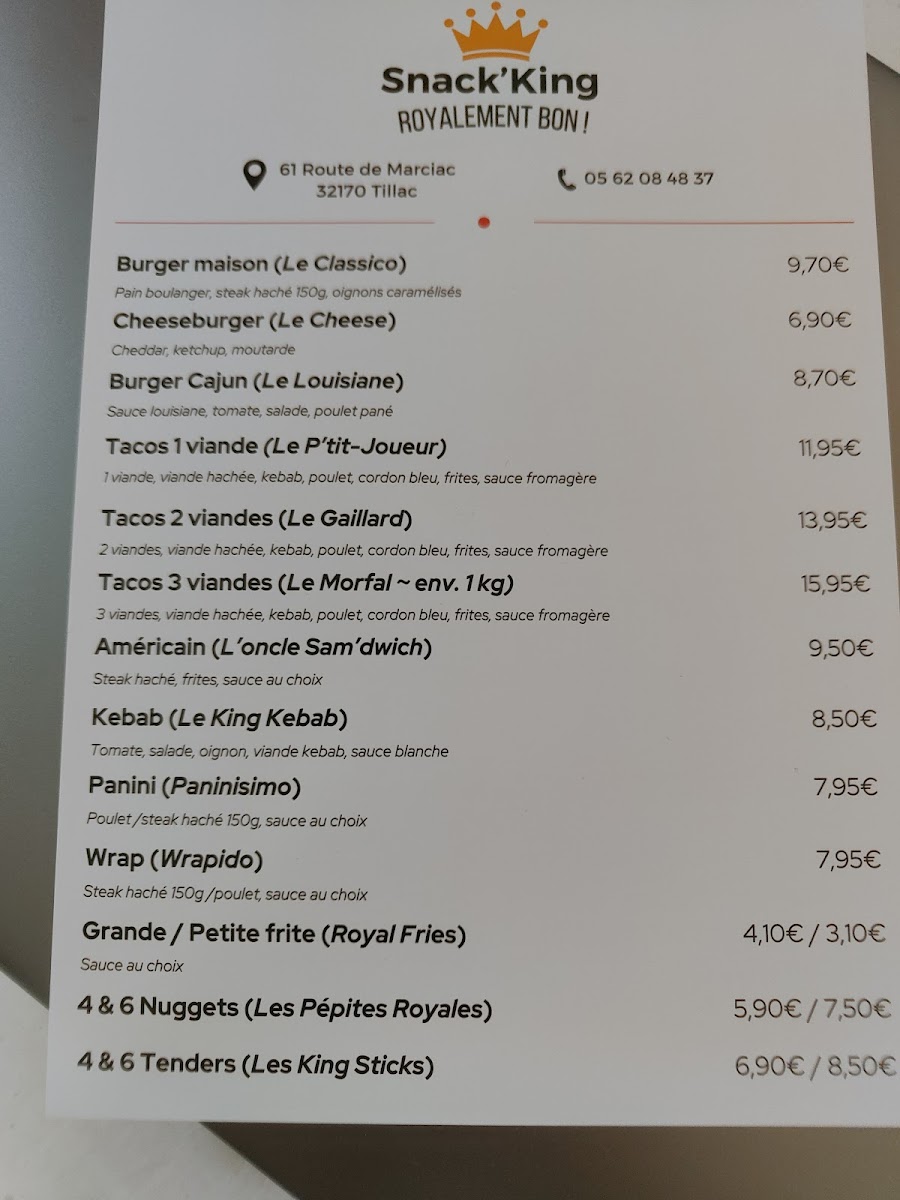 Snacking et Epicerie de Tillac Photo Menu 1