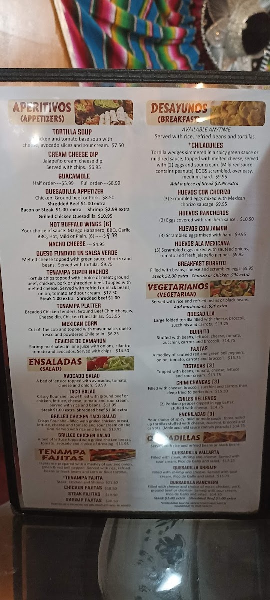 El Tenampa Mexican Grill & Cantina Photo Menu 10