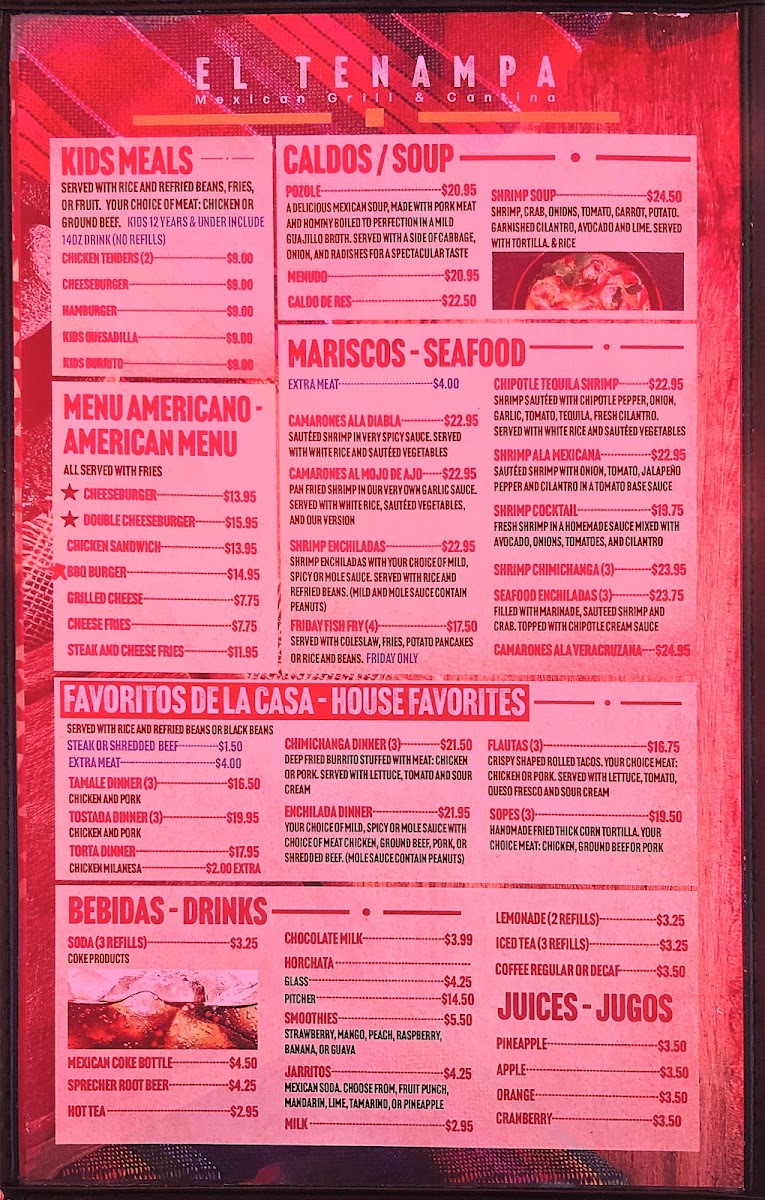 El Tenampa Mexican Grill & Cantina Photo Menu 2