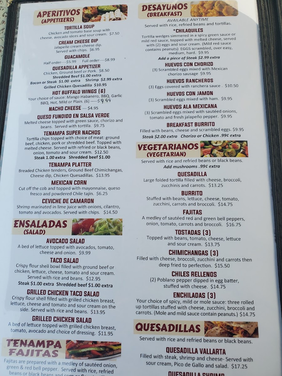 El Tenampa Mexican Grill & Cantina Photo Menu 8