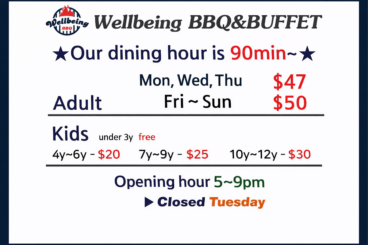 Wellbeing bbq & buffet Photo Menu 1