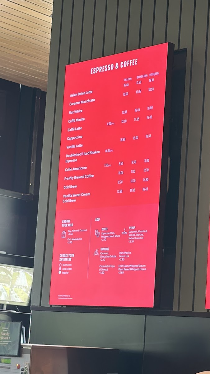 Starbucks Bamboo Hills DT Photo Menu 2