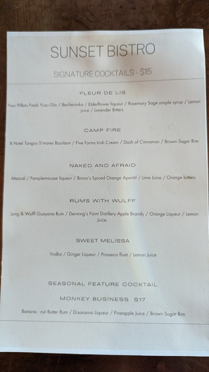 Sunset Bistro Photo Menu 4