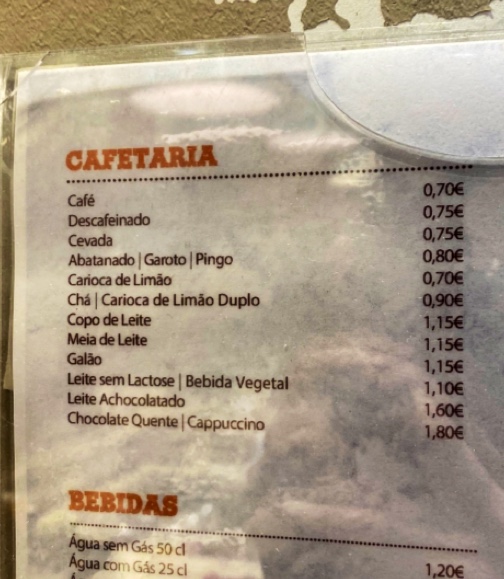 Cafetaria BAGGA Barreiro Photo Menu 1