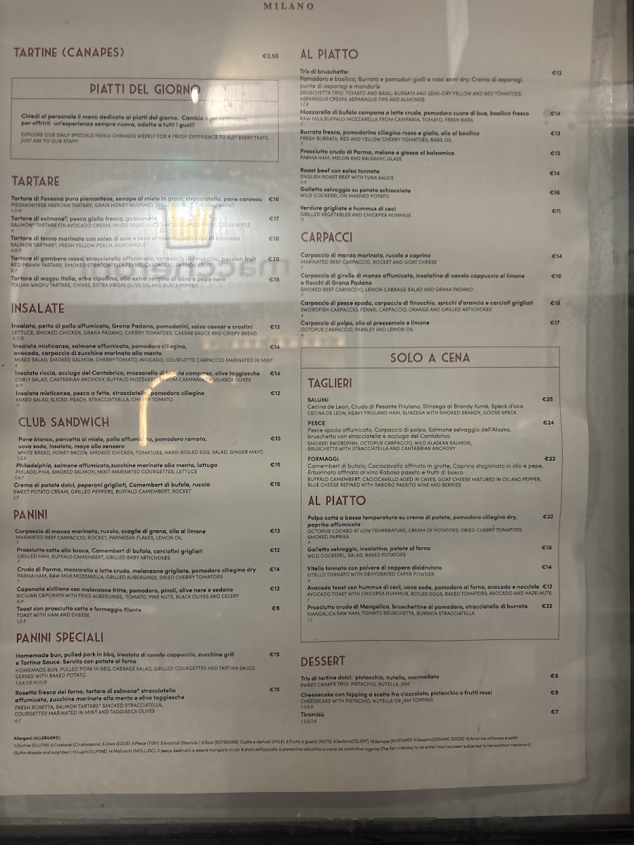 La Tartina Photo Menu 1
