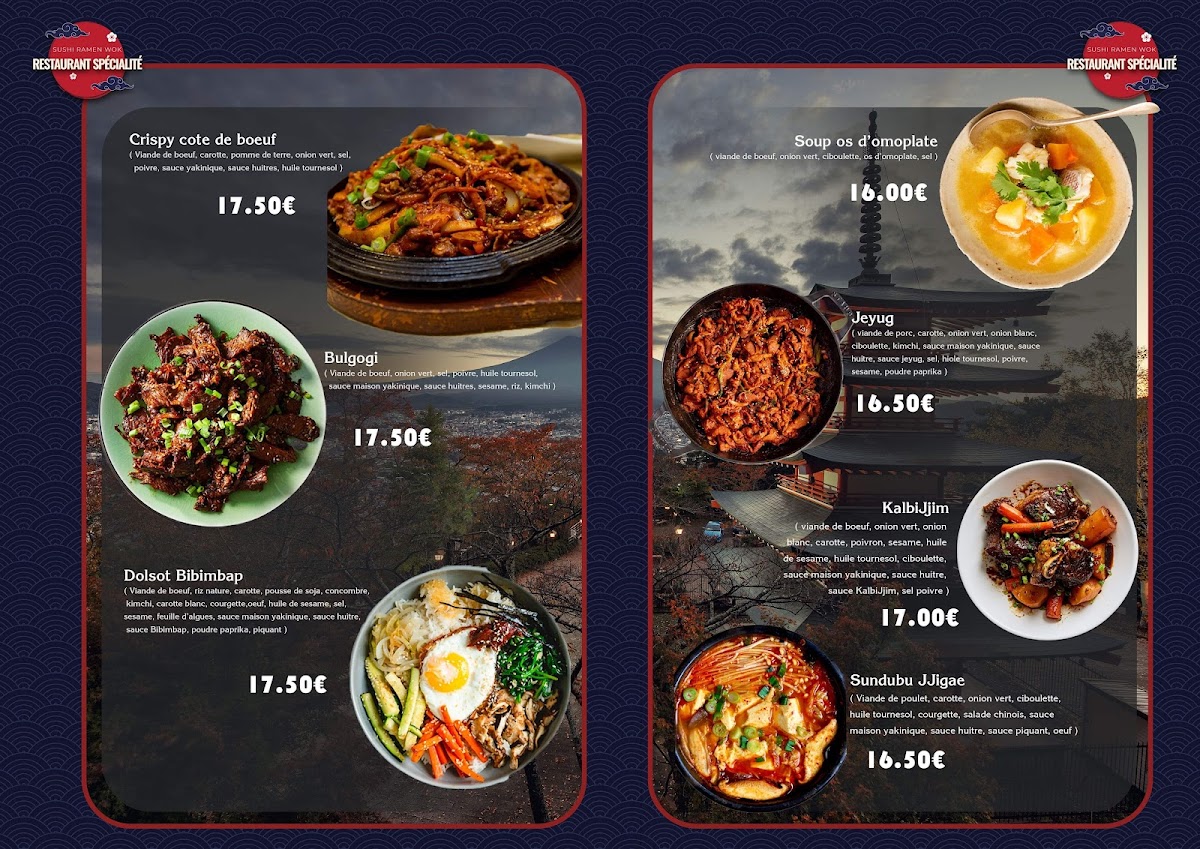Restaurant Spécialité Sushi Ramen Wok Photo Menu 1