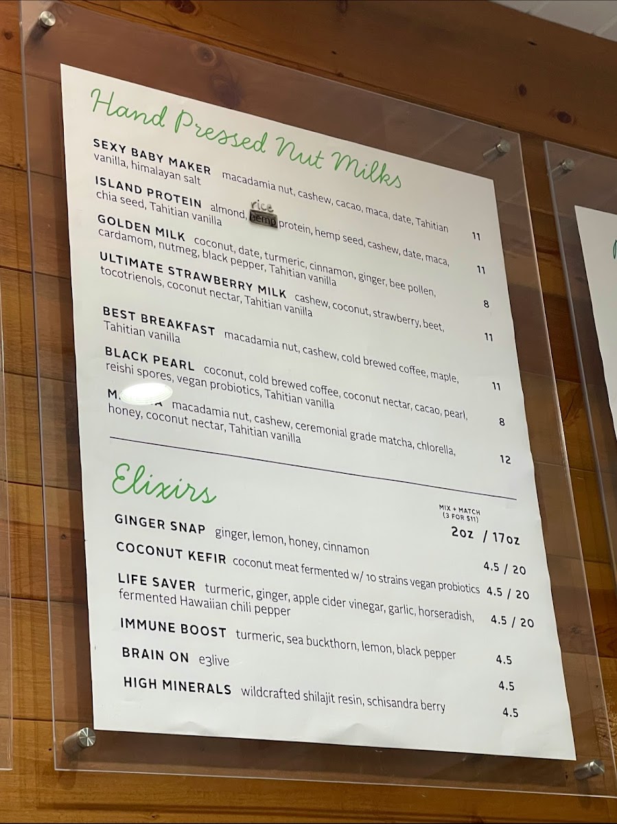 Kauai Juice Co Koloa Photo Menu 4