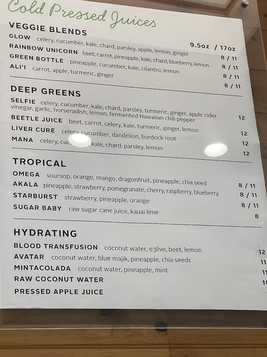 Kauai Juice Co Koloa Photo Menu 6