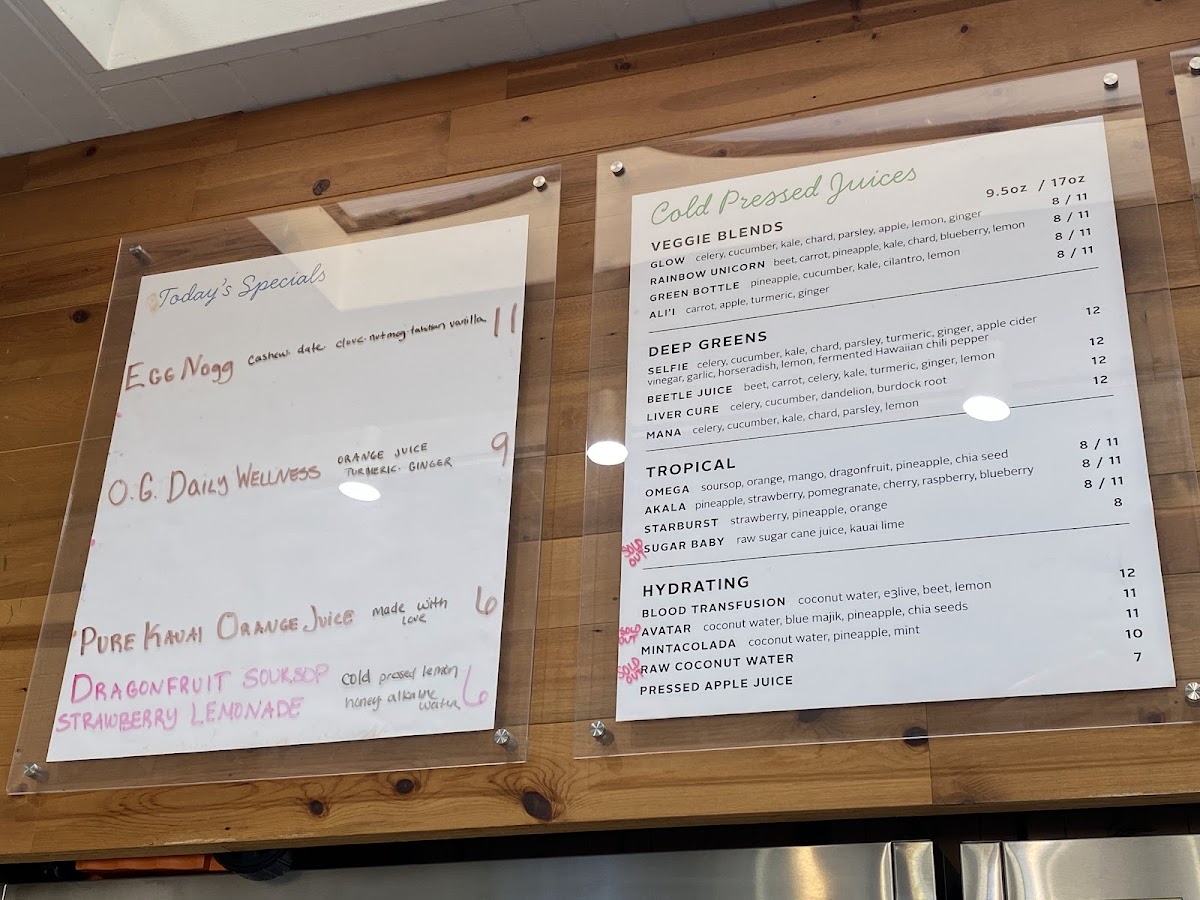 Kauai Juice Co Koloa Photo Menu 9