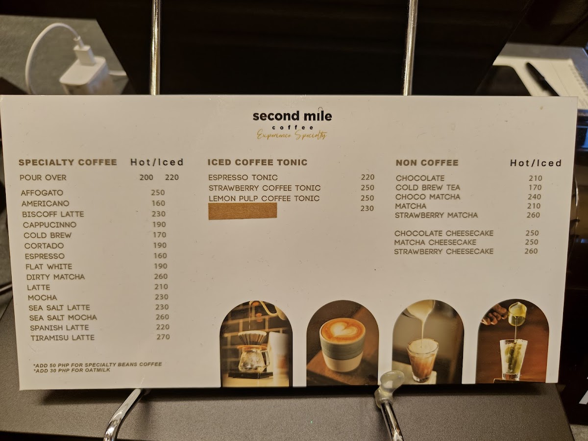 Second Mile Coffee - New Manila Photo Menu 1