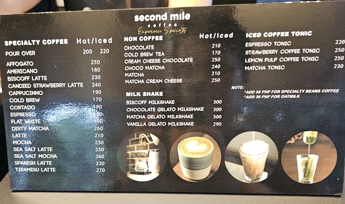 Second Mile Coffee - New Manila Photo Menu 2