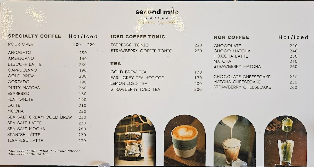 Second Mile Coffee - New Manila Photo Menu 3
