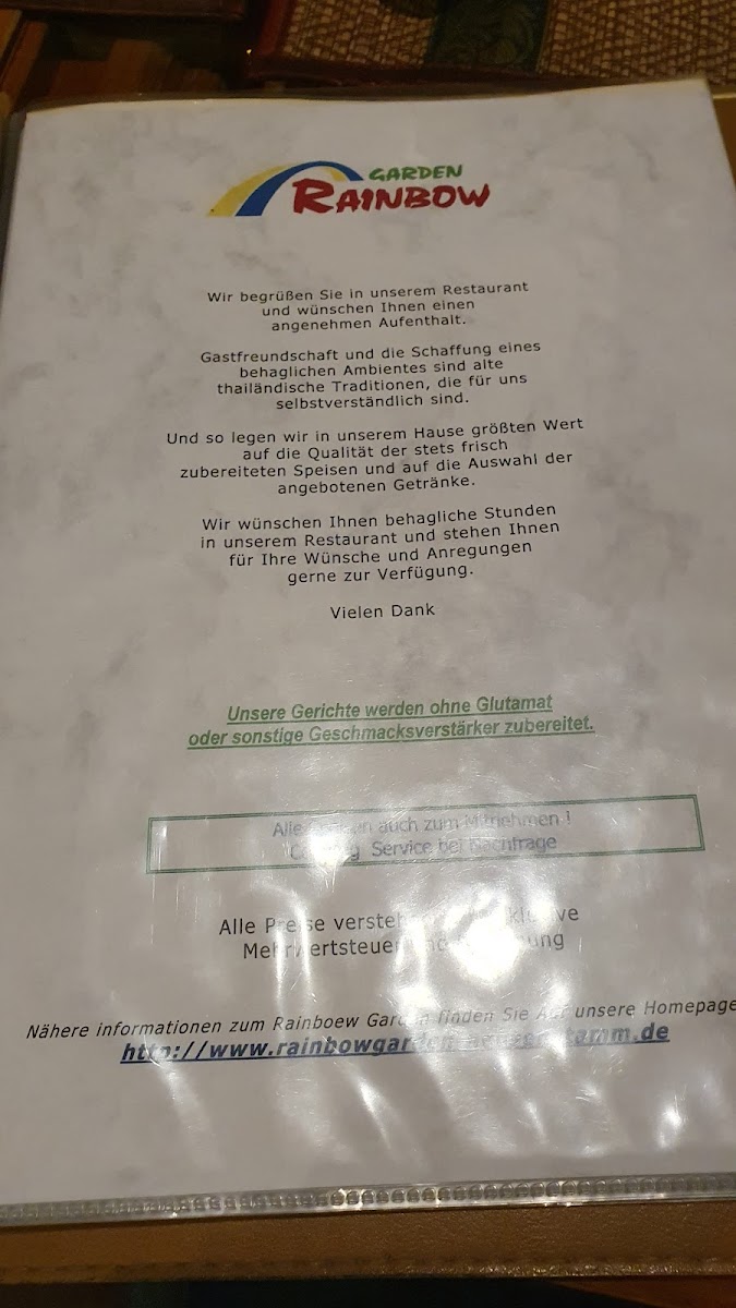 Rainbow Garden Thai Restaurant Photo Menu 10