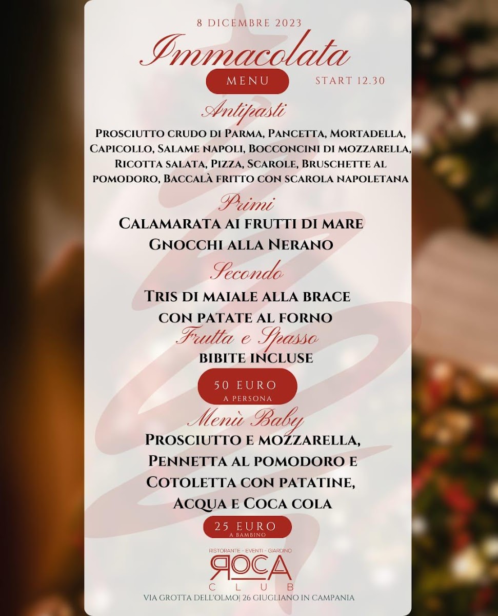 Roca Club Ristorante Eventi Giardino Photo Menu 1
