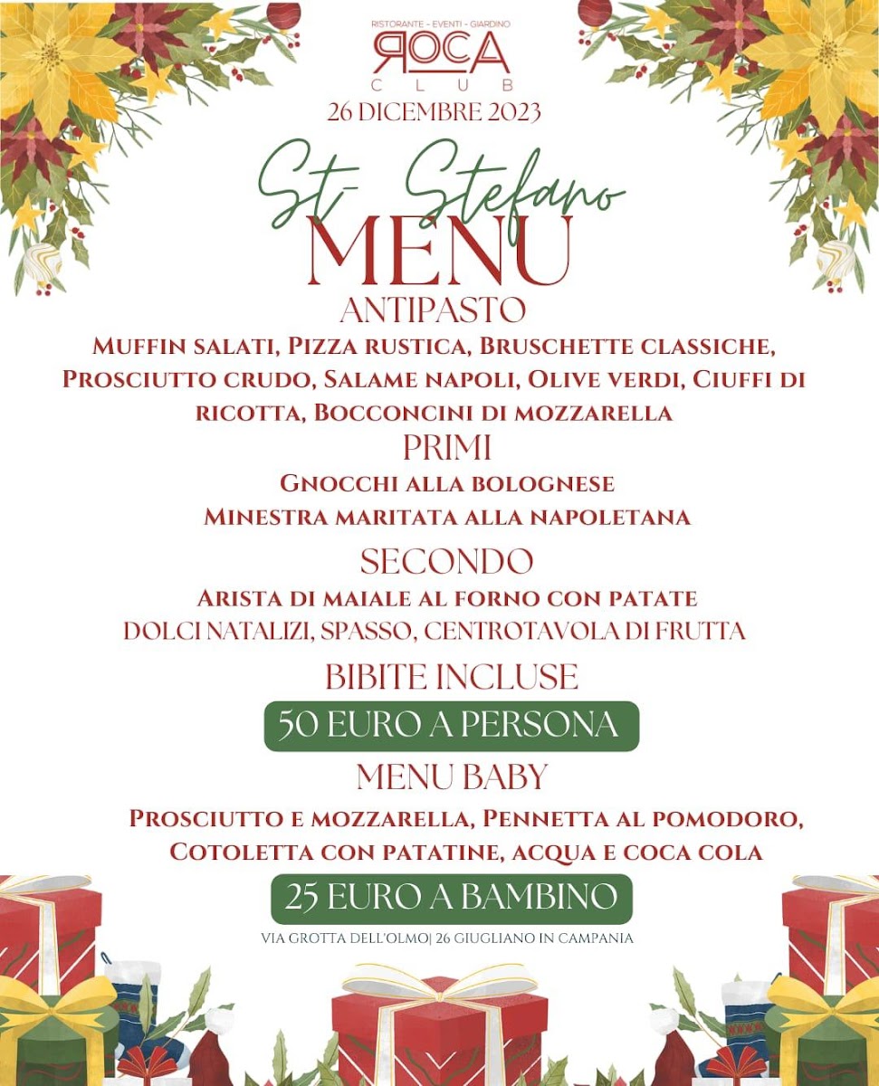 Roca Club Ristorante Eventi Giardino Photo Menu 2