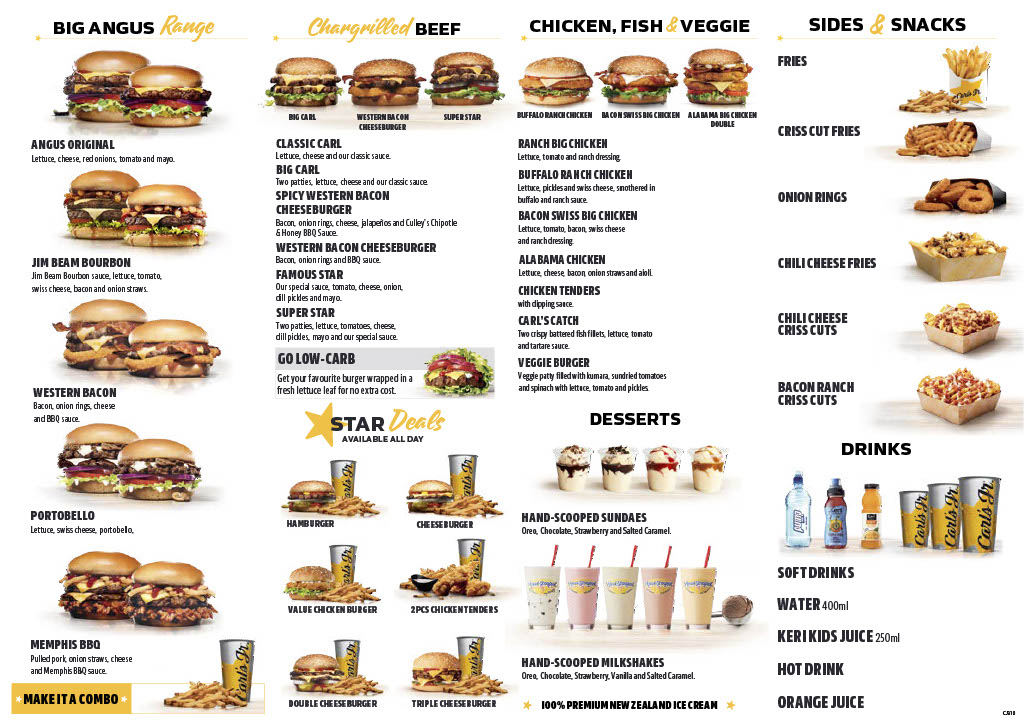 Carl's Jr. Pakuranga Photo Menu 1