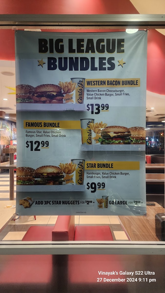 Carl's Jr. Pakuranga Photo Menu 2