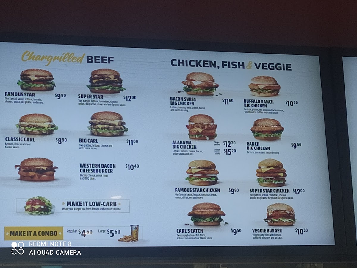 Carl's Jr. Pakuranga Photo Menu 3