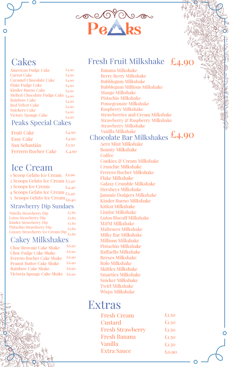 Peaks Dessert & Cafe Photo Menu 7