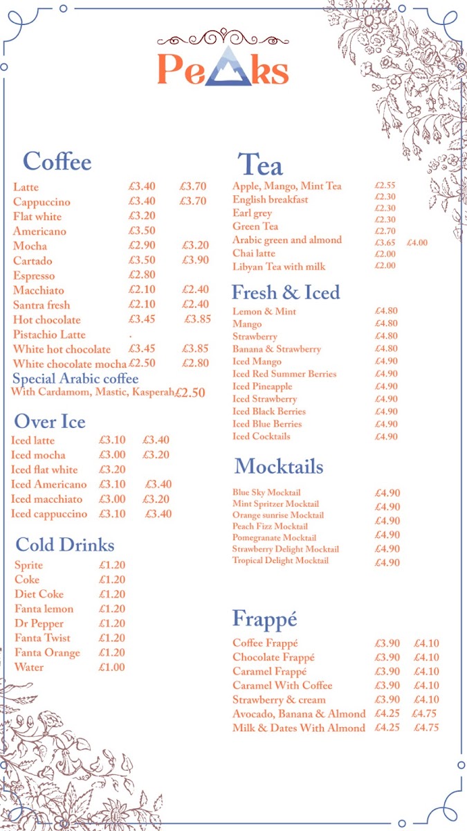 Peaks Dessert & Cafe Photo Menu 9