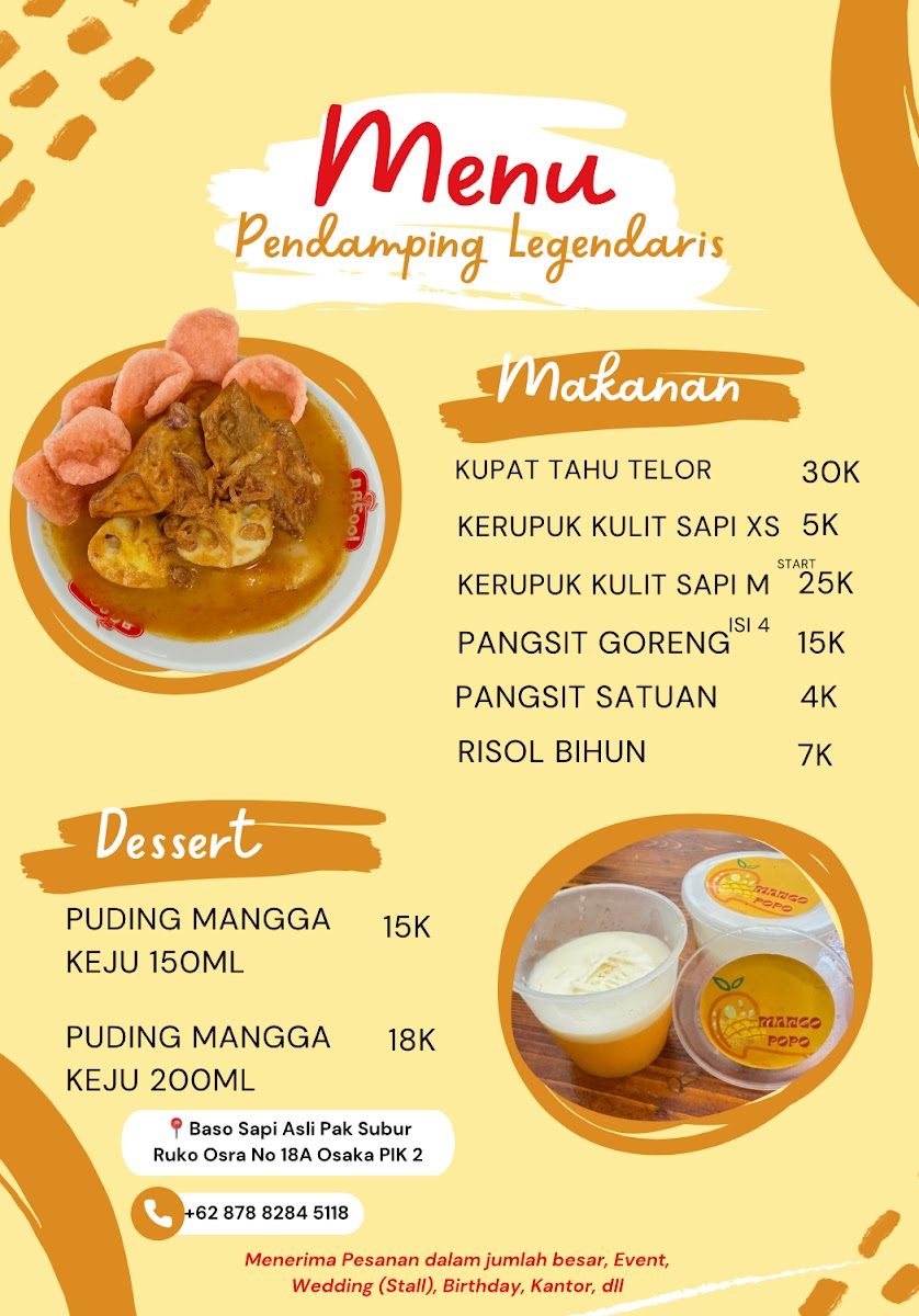 Baso Sapi Asli Pak Subur - PIK Photo Menu 1