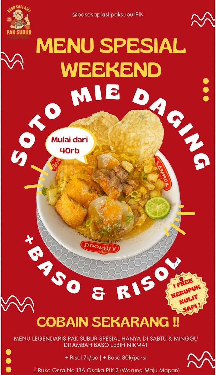 Baso Sapi Asli Pak Subur - PIK Photo Menu 4