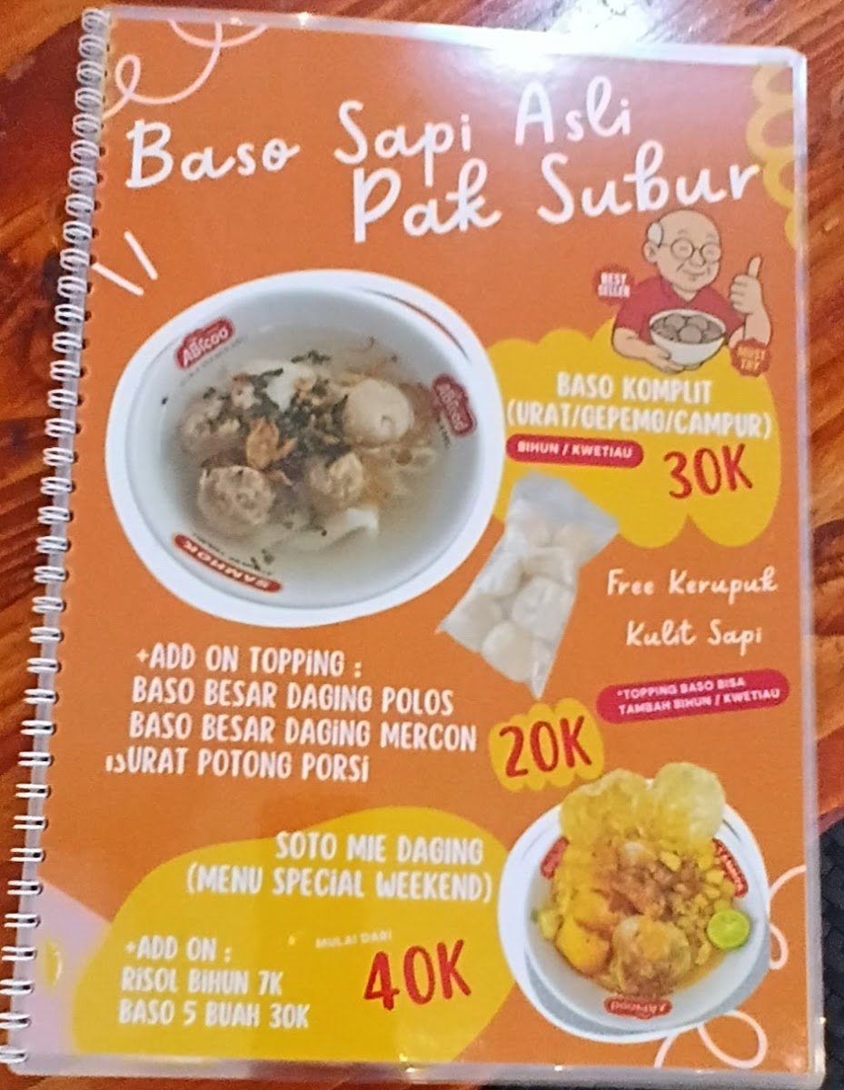 Baso Sapi Asli Pak Subur - PIK Photo Menu 6