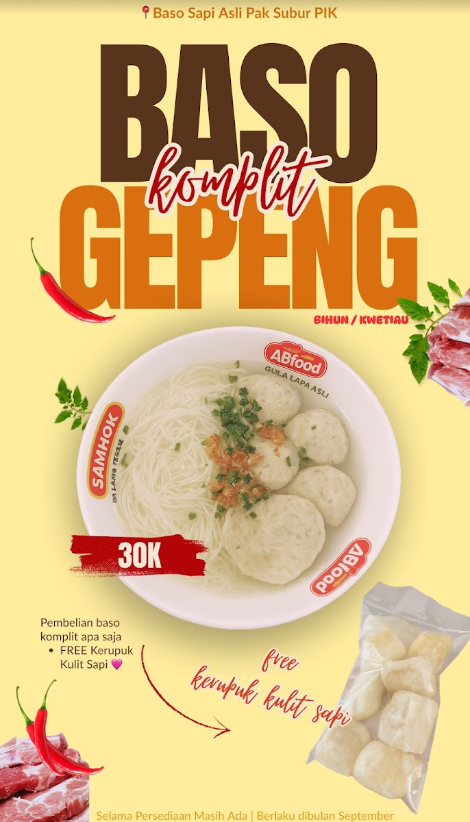 Baso Sapi Asli Pak Subur - PIK Photo Menu 7