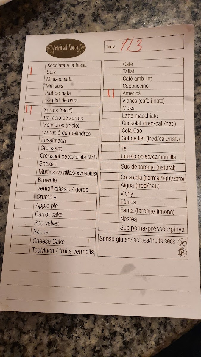 Petritxol Xocoa Photo Menu 7