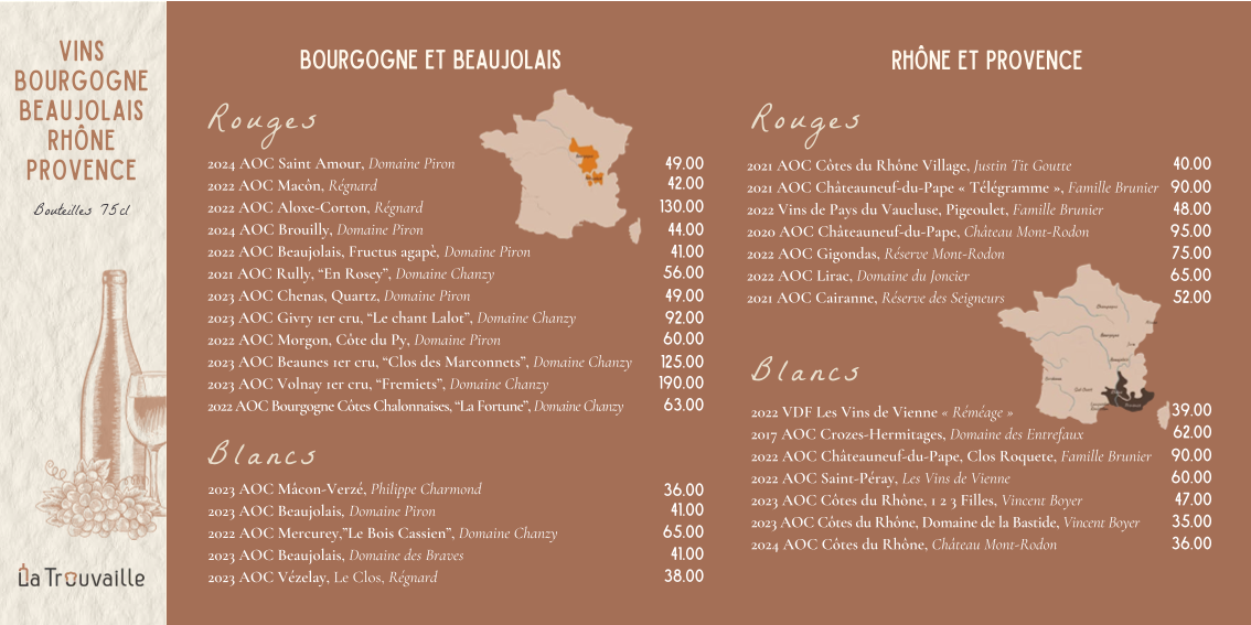 La Trouvaille - La cave à boire et à manger Photo Menu 5