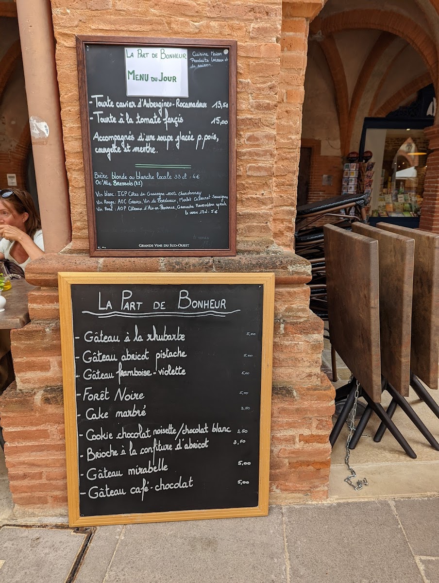 La Part de Bonheur - Salon de thé - Photo Menu 1