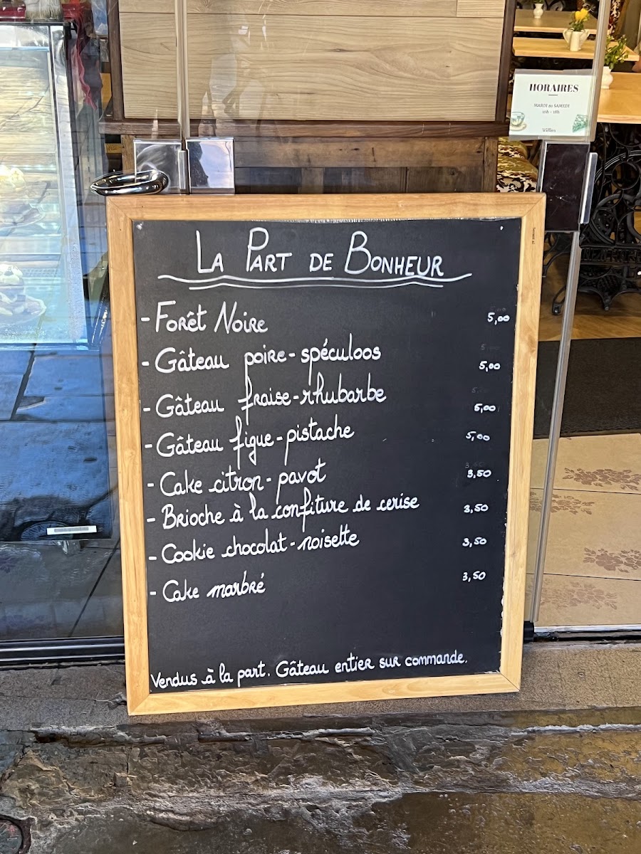 La Part de Bonheur - Salon de thé - Photo Menu 2