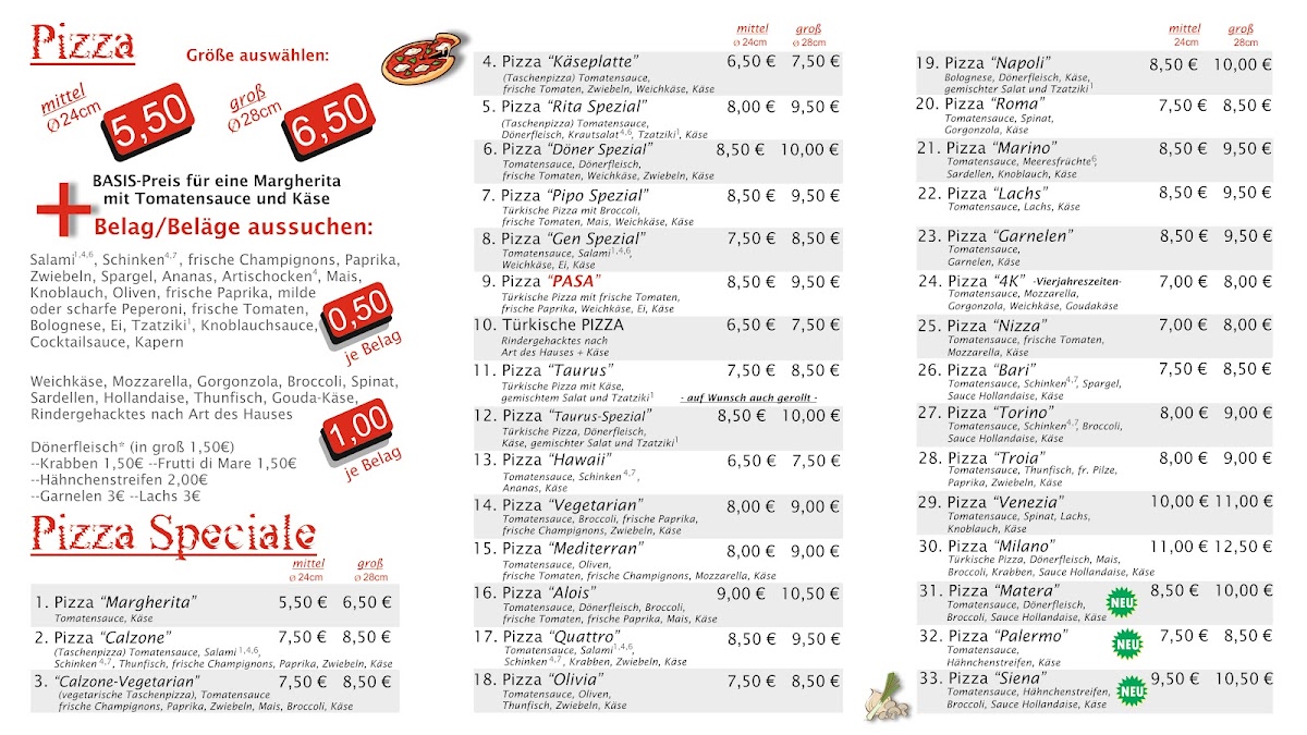 Pizzeria Pasa Photo Menu 2