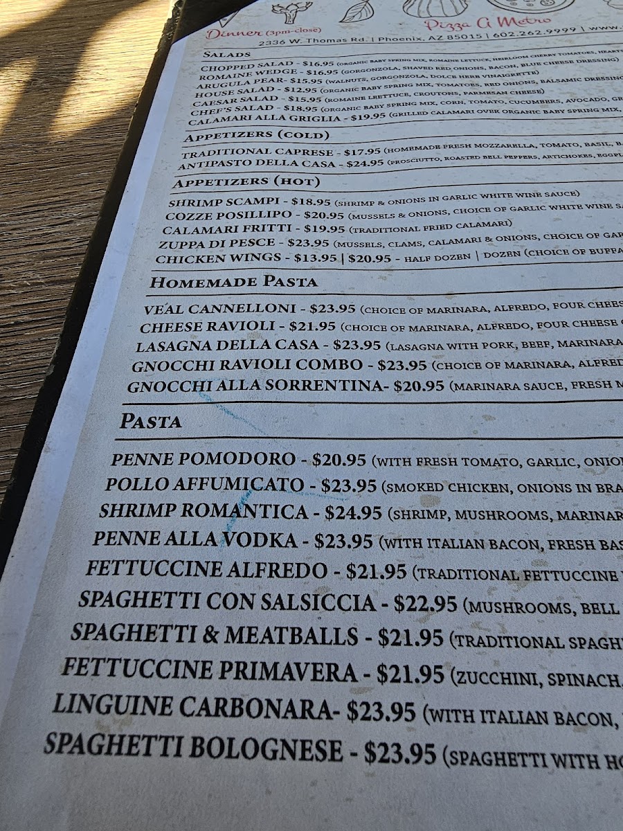 Pizza A Metro Photo Menu 1