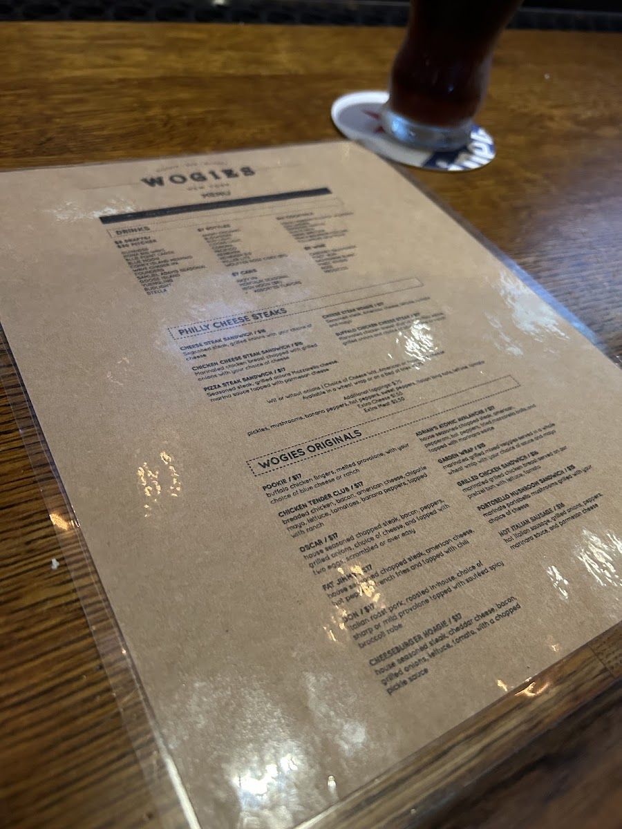 Wogies Bar & Grill, FIDI Photo Menu 1