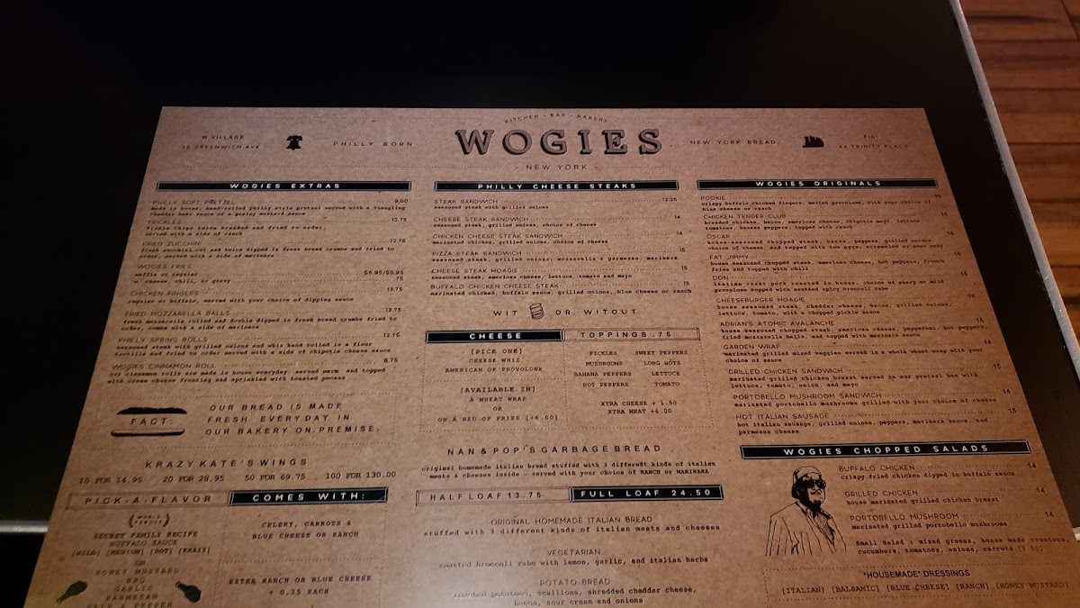 Wogies Bar & Grill, FIDI Photo Menu 4