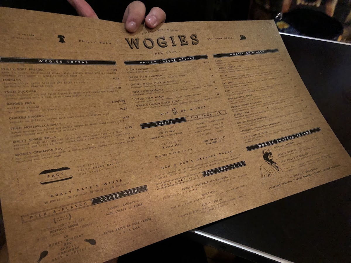 Wogies Bar & Grill, FIDI Photo Menu 6