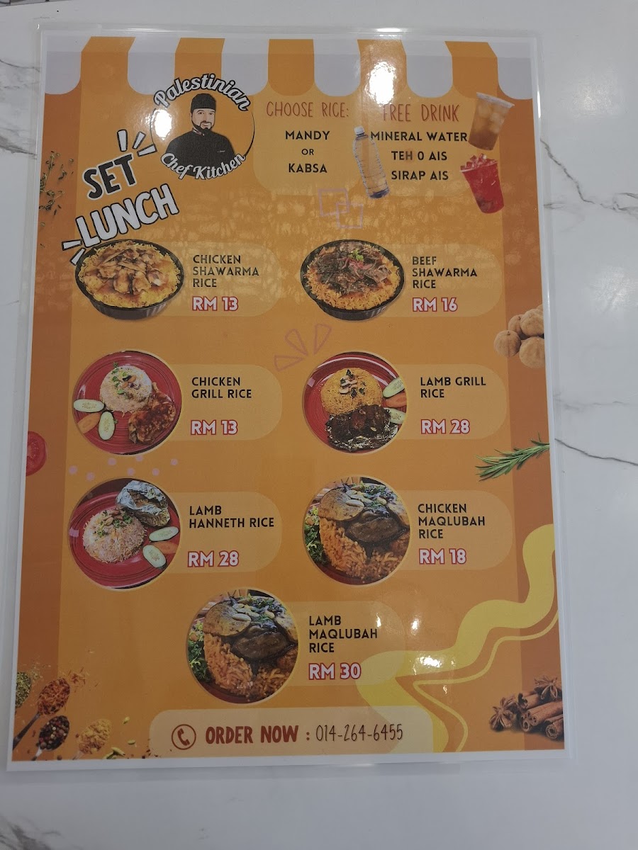 Palestinian Chef Restaurant (Kg. Baru) Photo Menu 4