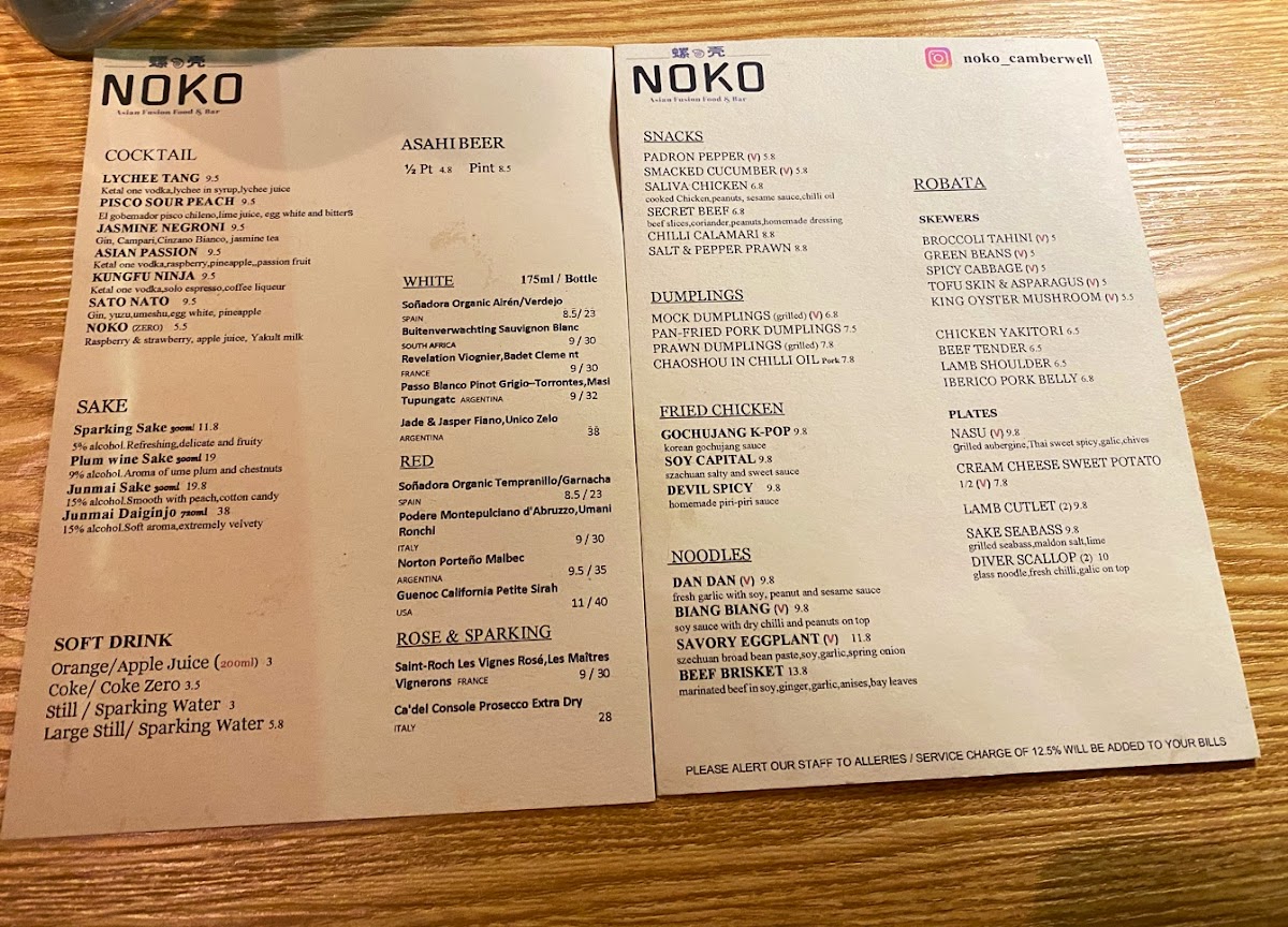 NOKO (Camberwell) Photo Menu 1