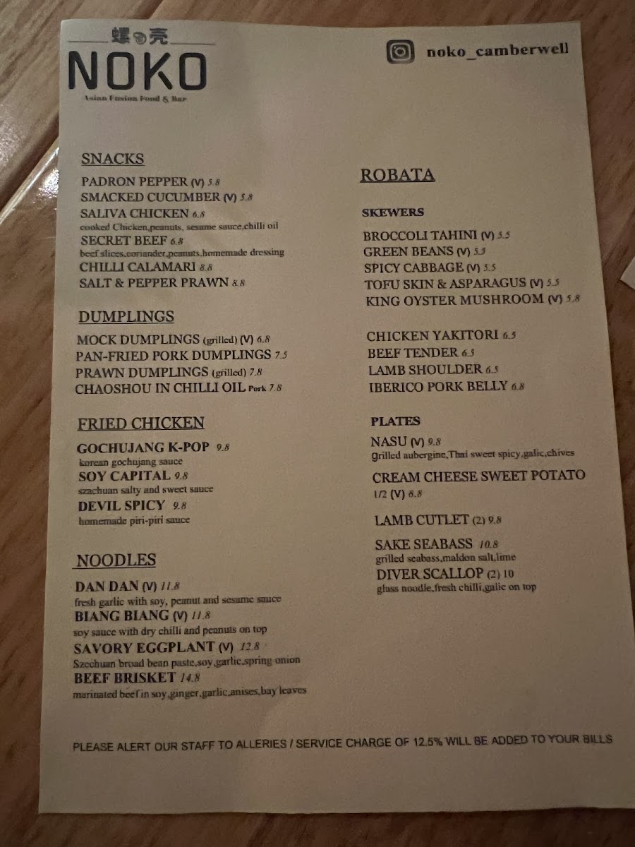 NOKO (Camberwell) Photo Menu 2