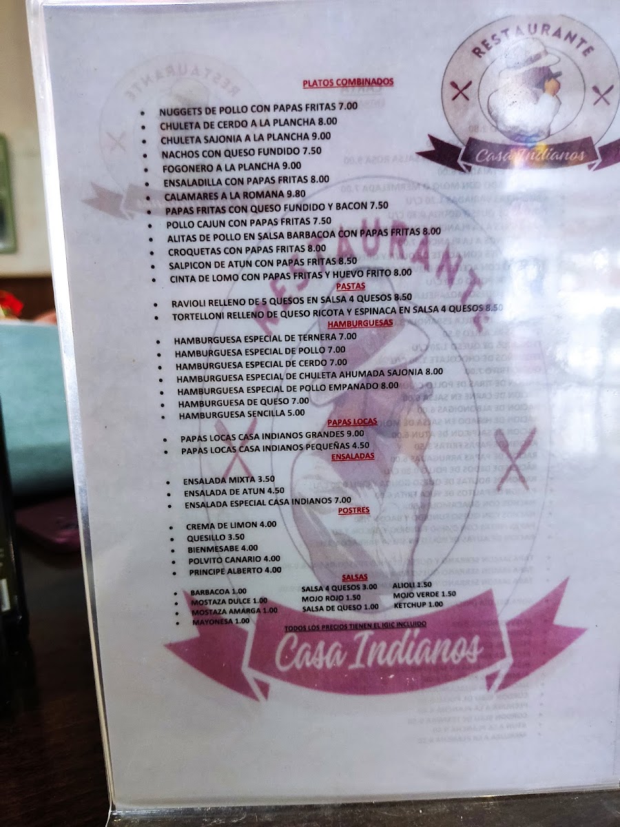 Restaurante Casa Los Indianos Photo Menu 1