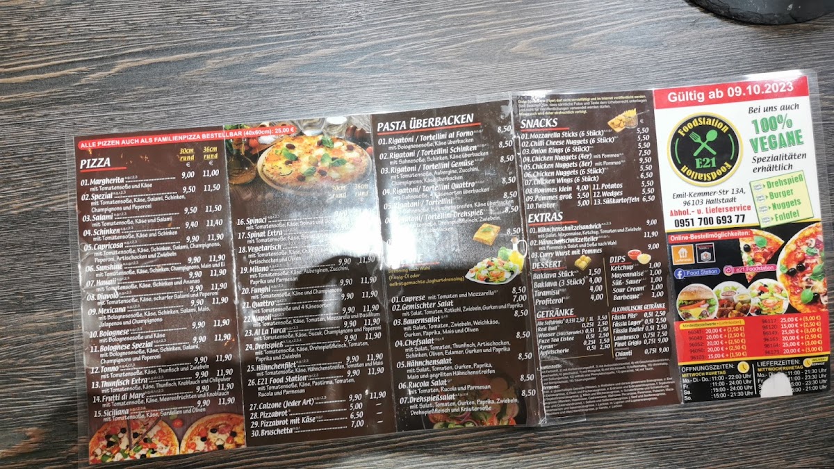 E21 Food Station Photo Menu 1