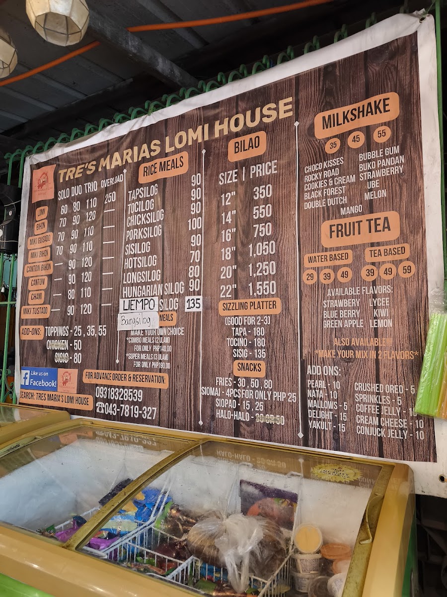 Tres Maria's Lomi House Photo Menu 3
