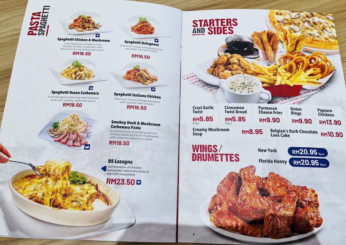 US PIZZA - Melawati Mall Photo Menu 1