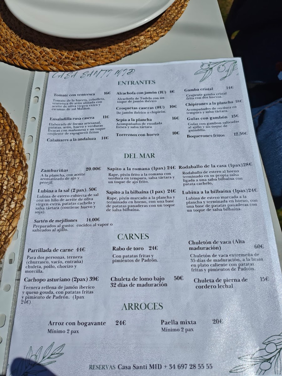 Restaurante Casa Santi (CS) La Serna Photo Menu 1