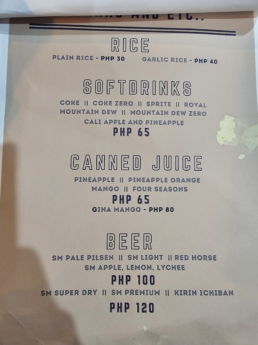 Pedbacs Restaurant Photo Menu 1